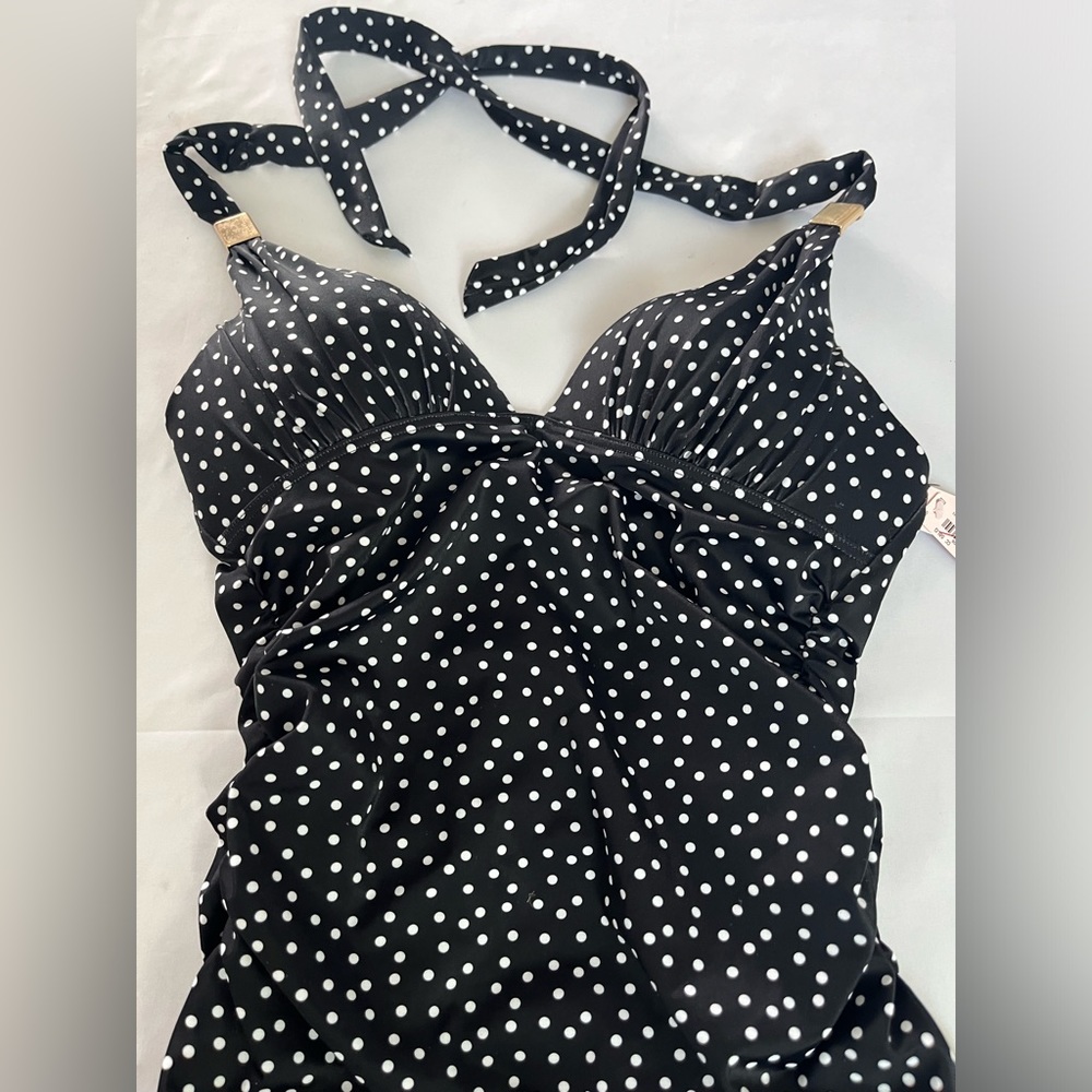 NWT Pink Victoria’s Secret Black/white One Piece Polkadot, Swimsuit XSmall
